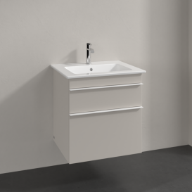 Тумба под раковину Villeroy & Boch Venticello 55,3х50,2 см ДСП мягкий серый/ручка алюминий белый A92302VK