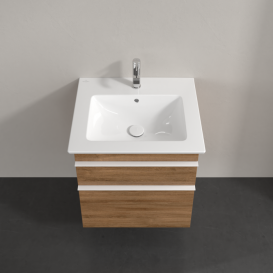 Тумба под раковину Villeroy & Boch Venticello 55,3х50,2 см ДСП дуб канзас/ручка алюминий белый A92302RH