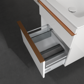 Тумба под раковину Villeroy & Boch Venticello 55,3х50,2 см МДФ глянцевый белый/ручка медь A92305DH