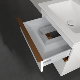 Тумба под раковину Villeroy & Boch Venticello 55,3х50,2 см МДФ глянцевый белый/ручка медь A92305DH