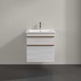 Тумба под раковину Villeroy & Boch Venticello 55,3х50,2 см ДСП/МДФ белое дерево/ручка медь A92305E8