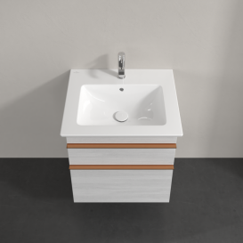 Тумба под раковину Villeroy & Boch Venticello 55,3х50,2 см ДСП/МДФ белое дерево/ручка медь A92305E8