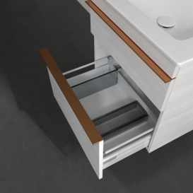 Тумба под раковину Villeroy & Boch Venticello 55,3х50,2 см ДСП/МДФ белое дерево/ручка медь A92305E8