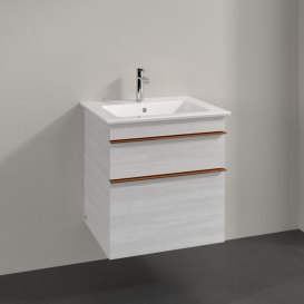 Тумба под раковину Villeroy & Boch Venticello 55,3х50,2 см ДСП/МДФ белое дерево/ручка медь A92305E8