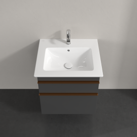 Тумба под раковину Villeroy & Boch Venticello 55,3х50,2 см МДФ глянцевый серый/ручка медь A92305FP