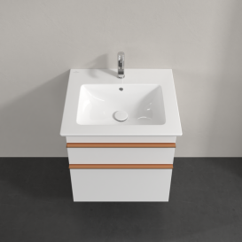 Тумба під раковину Villeroy & Boch Venticello 55,3х50,2 см ДСП/МДФ білий матовий/ручка мідь A92305MS