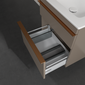 Тумба под раковину Villeroy & Boch Venticello 55,3х50,2 см ДСП трюфель серый/ручка медь A92305VG