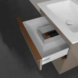 Тумба под раковину Villeroy & Boch Venticello 55,3х50,2 см ДСП трюфель серый/ручка медь A92305VG