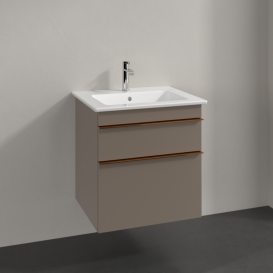 Тумба под раковину Villeroy & Boch Venticello 55,3х50,2 см ДСП трюфель серый/ручка медь A92305VG