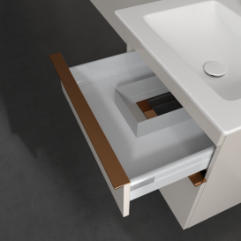 Тумба под раковину Villeroy & Boch Venticello 55,3х50,2 см ДСП мягкий серый/ручка медь A92305VK