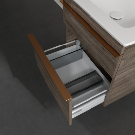 Тумба під раковину Villeroy & Boch Venticello 55,3х50,2 см ДСП кам'яний дуб/ручка мідь A92305RK