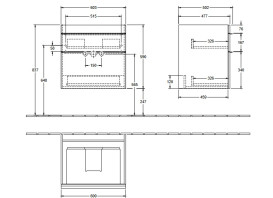 Тумба під раковину Villeroy & Boch Venticello 60,3х50,2 см ДСП в'яз друкарський/ручка хром A92401PN