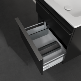 Тумба под раковину Villeroy & Boch Venticello 60,3х50,2 см МДФ черный матовый лак/ручка хром A92401PD