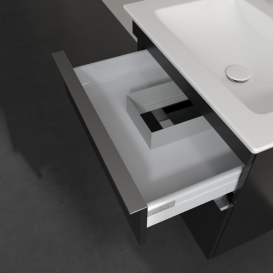 Тумба под раковину Villeroy & Boch Venticello 60,3х50,2 см МДФ черный матовый лак/ручка хром A92401PD