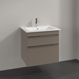 Тумба под раковину Villeroy & Boch Venticello 60,3х50,2 ДСП трюфель серый/ручка хром A92401VG