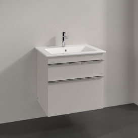 Тумба під раковину Villeroy & Boch Venticello 60,3х50,2 см ДСП м'який сірий/ручка хром A92401VK