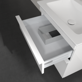 Тумба под раковину Villeroy & Boch Venticello 60,3х50,2 см МДФ глянцевый белый/ручка алюминий белый A92402DH