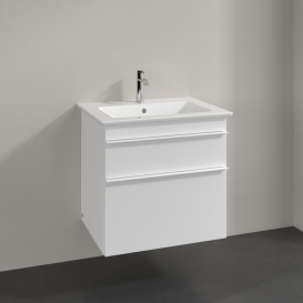 Тумба под раковину Villeroy & Boch Venticello 60,3х50,2 см ДСП/МДФ белый матовый/ручка алюминий белый A92402MS