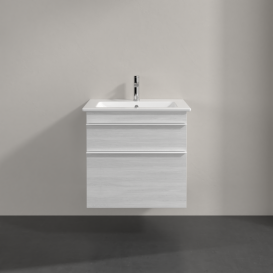Тумба под раковину Villeroy & Boch Venticello 60,3х50,2 см ДСП/МДФ белое дерево/ручка алюминий белый A92402E8