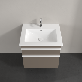 Тумба под раковину Villeroy & Boch Venticello 60,3х50,2 ДСП трюфель серый/ручка алюминий белый A92402VG