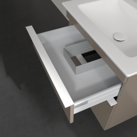 Тумба под раковину Villeroy & Boch Venticello 60,3х50,2 ДСП трюфель серый/ручка алюминий белый A92402VG