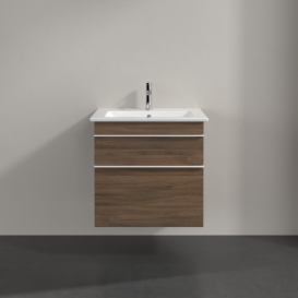 Тумба под раковину Villeroy & Boch Venticello 60,3х50,2 см ДСП дуб аризона/ручка алюминий белый A92402VH