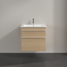Тумба під раковину Villeroy & Boch Venticello 60,3х50,2 см ДСП північний дуб/ручка алюміній білий A92402VJ