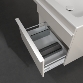 Тумба під раковину Villeroy&Boch Venticello 60,3х50,2 см ДСП м'який сірий/ручка алюміній білий A92402VK