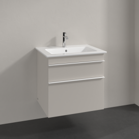 Тумба під раковину Villeroy&Boch Venticello 60,3х50,2 см ДСП м'який сірий/ручка алюміній білий A92402VK