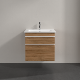 Тумба під раковину Villeroy & Boch Venticello 60,3х50,2 см ДСП дуб канзас/ручка алюміній білий A92402RH