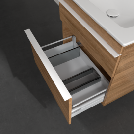 Тумба під раковину Villeroy & Boch Venticello 60,3х50,2 см ДСП дуб канзас/ручка алюміній білий A92402RH