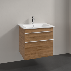 Тумба під раковину Villeroy & Boch Venticello 60,3х50,2 см ДСП дуб канзас/ручка алюміній білий A92402RH