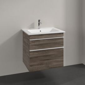 Тумба под раковину Villeroy & Boch Venticello 60,3х50,2 см ДСП каменный дуб/ручка алюминий белый A92402RK