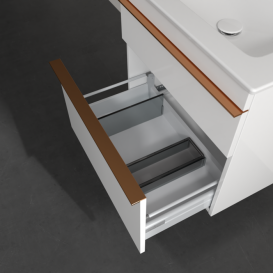 Тумба під раковину Villeroy & Boch Venticello 60,3х50,2 см МДФ глянсовий білий/ручка мідь A92405DH