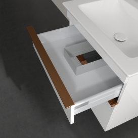 Тумба під раковину Villeroy & Boch Venticello 60,3х50,2 см МДФ глянсовий білий/ручка мідь A92405DH