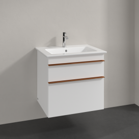 Тумба під раковину Villeroy & Boch Venticello 60,3х50,2 см МДФ глянсовий білий/ручка мідь A92405DH