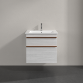 Тумба под раковину Villeroy & Boch Venticello 60,3х50,2 см ДСП/МДФ белое дерево/ручка медь A92405E8