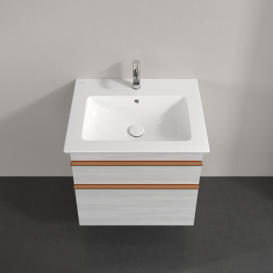 Тумба под раковину Villeroy & Boch Venticello 60,3х50,2 см ДСП/МДФ белое дерево/ручка медь A92405E8