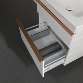 Тумба под раковину Villeroy & Boch Venticello 60,3х50,2 см ДСП/МДФ белое дерево/ручка медь A92405E8