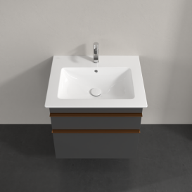 Тумба під раковину Villeroy & Boch Venticello 60,3х50,2 см МДФ глянсовий сірий/ручка мідь A92405FP