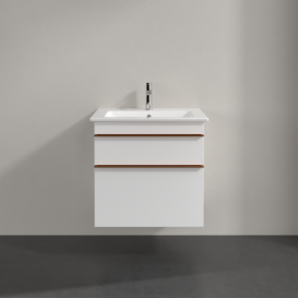 Тумба під раковину Villeroy & Boch Venticello 60,3х50,2 см ДСП/МДФ білий матовий/ручка мідь A92405MS