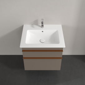 Тумба под раковину Villeroy & Boch Venticello 60,3х50,2 ДСП трюфель серый/ручка медь A92405VG