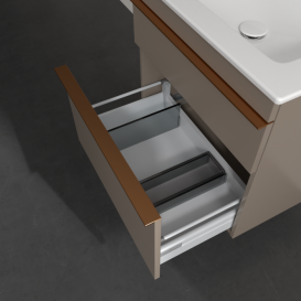 Тумба под раковину Villeroy & Boch Venticello 60,3х50,2 ДСП трюфель серый/ручка медь A92405VG