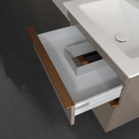 Тумба под раковину Villeroy & Boch Venticello 60,3х50,2 ДСП трюфель серый/ручка медь A92405VG