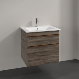 Тумба под раковину Villeroy & Boch Venticello 60,3х50,2 см ДСП каменный дуб/ручка медь A92405RK