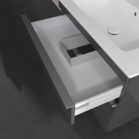 Тумба под раковину Villeroy & Boch Venticello 75,3х50,2 см МДФ глянцевый серый/ручка хром A92501FP