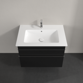 Тумба під раковину Villeroy & Boch Venticello 75,3х50,2 см МДФ чорний матовий лак/ручка хром A92501PD