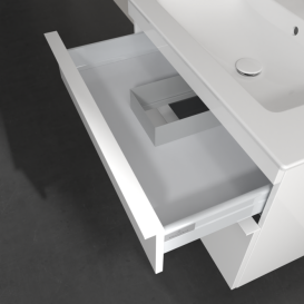 Тумба під раковину Villeroy & Boch Venticello 75,3х50,2 см МДФ глянсовий білий/ручка алюміній білий A92502DH