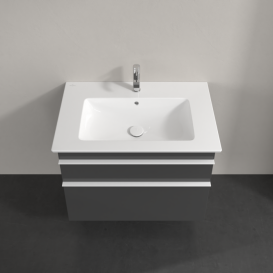 Тумба під раковину Villeroy & Boch Venticello 75,3х50,2 см МДФ глянсовий сірий/ручка алюміній білий A92502FP