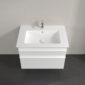 Тумба под раковину Villeroy & Boch Venticello 75,3х50,2 см ДСП/МДФ белый матовый/ручка алюминий белый A92502MS
